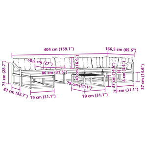 Σειρά Καναπέ Εξωτερικού 8 pcs Λευκό και Κρεμ 79 x 79 x 37 εκ - Pakobazaar