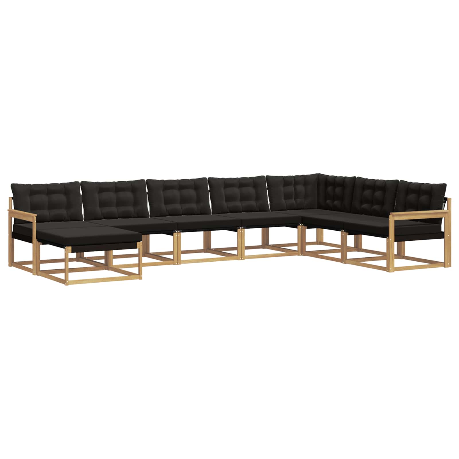 Σειρά Καναπέ Εξωτερικού με μαξιλάρι 8 pcs Λευκό και Μαύρο - Pakobazaar