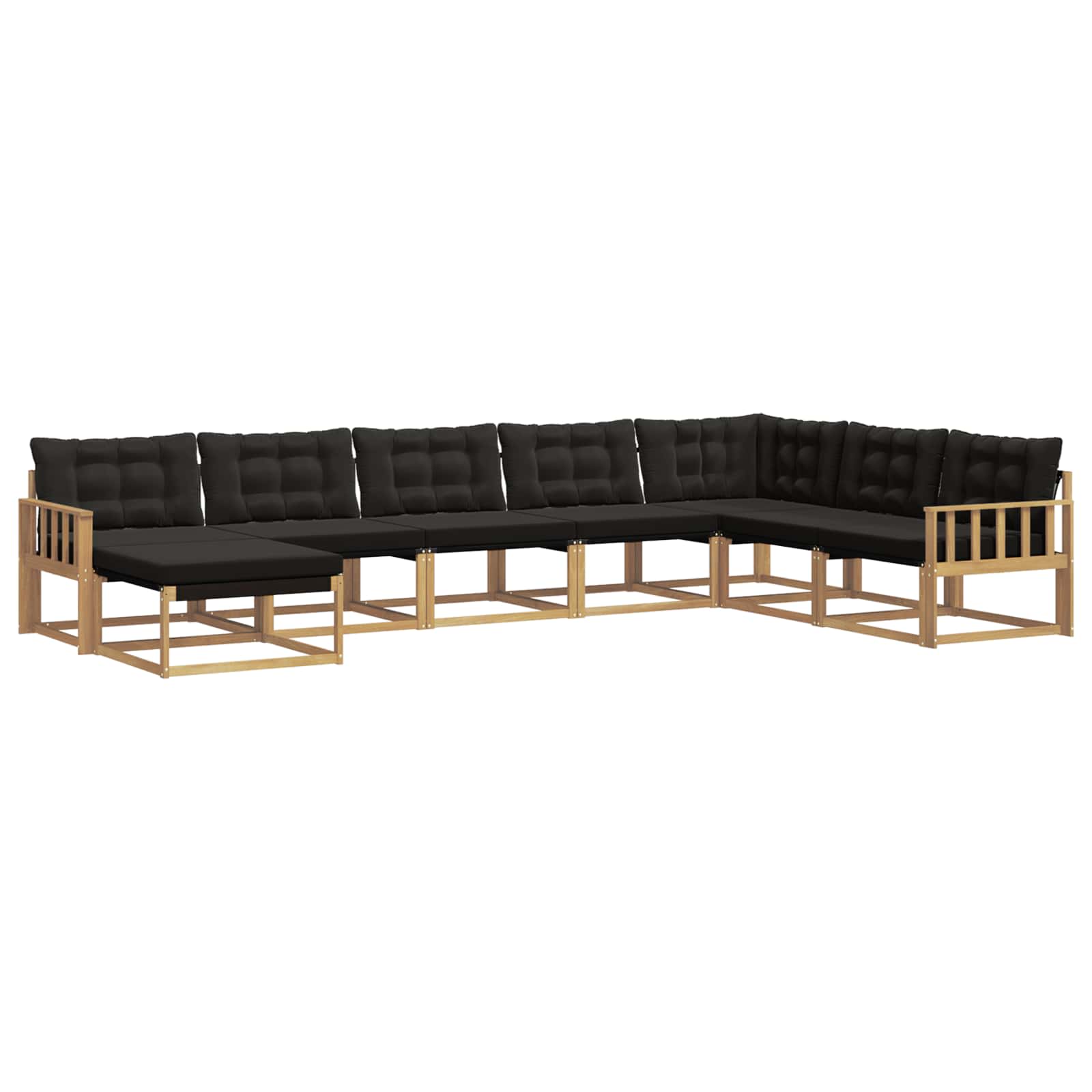 Σειρά Καναπέ Εξωτερικού με μαξιλάρι 8 pcs Λευκό και Μαύρο - Pakobazaar