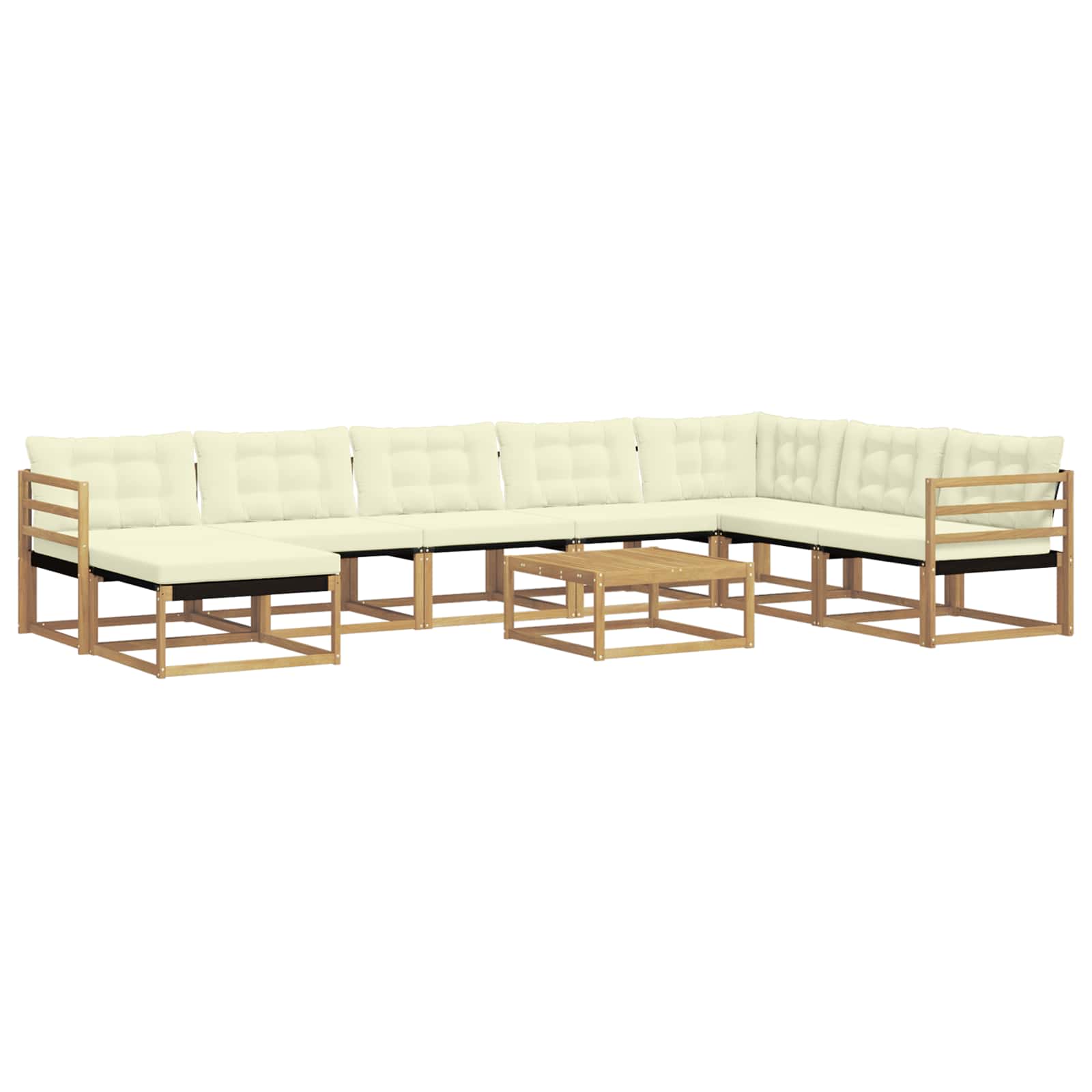 Σειρά Καναπέ Εξωτερικού 9 pcs Λευκό και Κρεμ 79 x 79 x 37 εκ - Pakobazaar