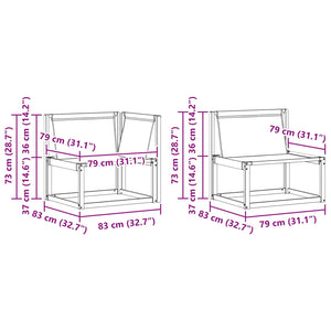 Σειρά Καναπέ Εξωτερικού 7 pcs Λευκό και Ανοιχτό Γκρι - Pakobazaar