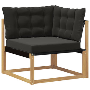 Σειρά Καναπέ Εξωτερικού με μαξιλάρι 10 pcs Λευκό και Μαύρο - Pakobazaar