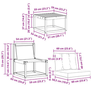 Σειρά Καναπέ Εξωτερικού με μαξιλάρι 5 pcs Λευκό και Μπεζ - Pakobazaar