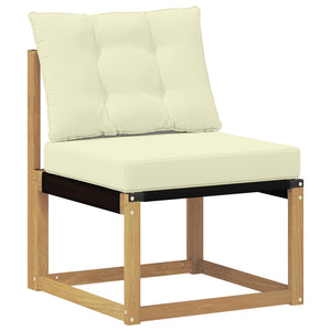 Σειρά Καναπέ Εξωτερικού με μαξιλάρι 6 pcs Λευκό και Κρεμ - Pakobazaar