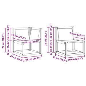 Σειρά Καναπέ Εξωτερικού με μαξιλάρι 5 pcs Λευκό και Μαύρο - Pakobazaar