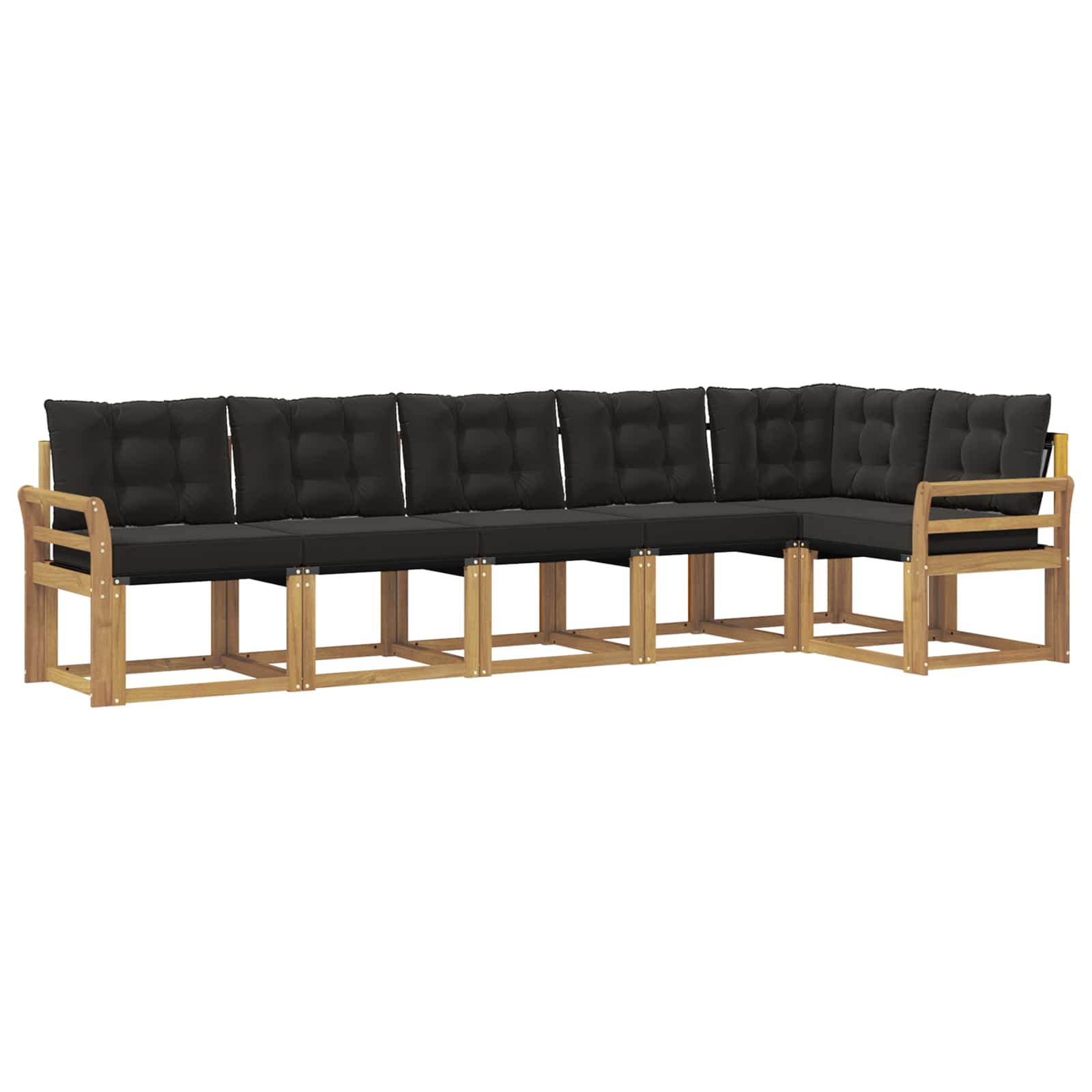 Σειρά Καναπέ Εξωτερικού με μαξιλάρι 6 pcs Λευκό και Μαύρο - Pakobazaar