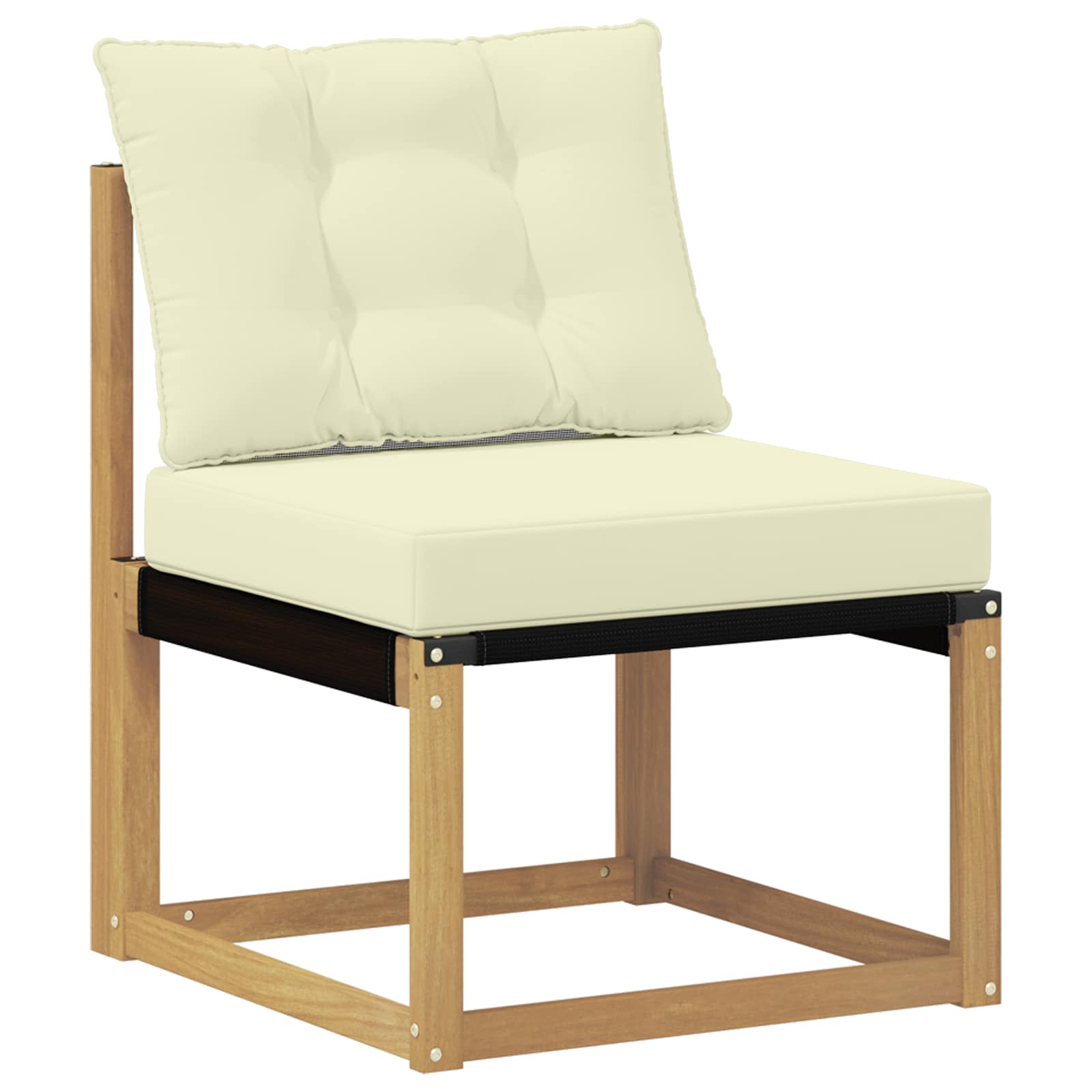 Σειρά Καναπέ Εξωτερικού με μαξιλάρι 7 pcs Λευκό και Κρεμ - Pakobazaar