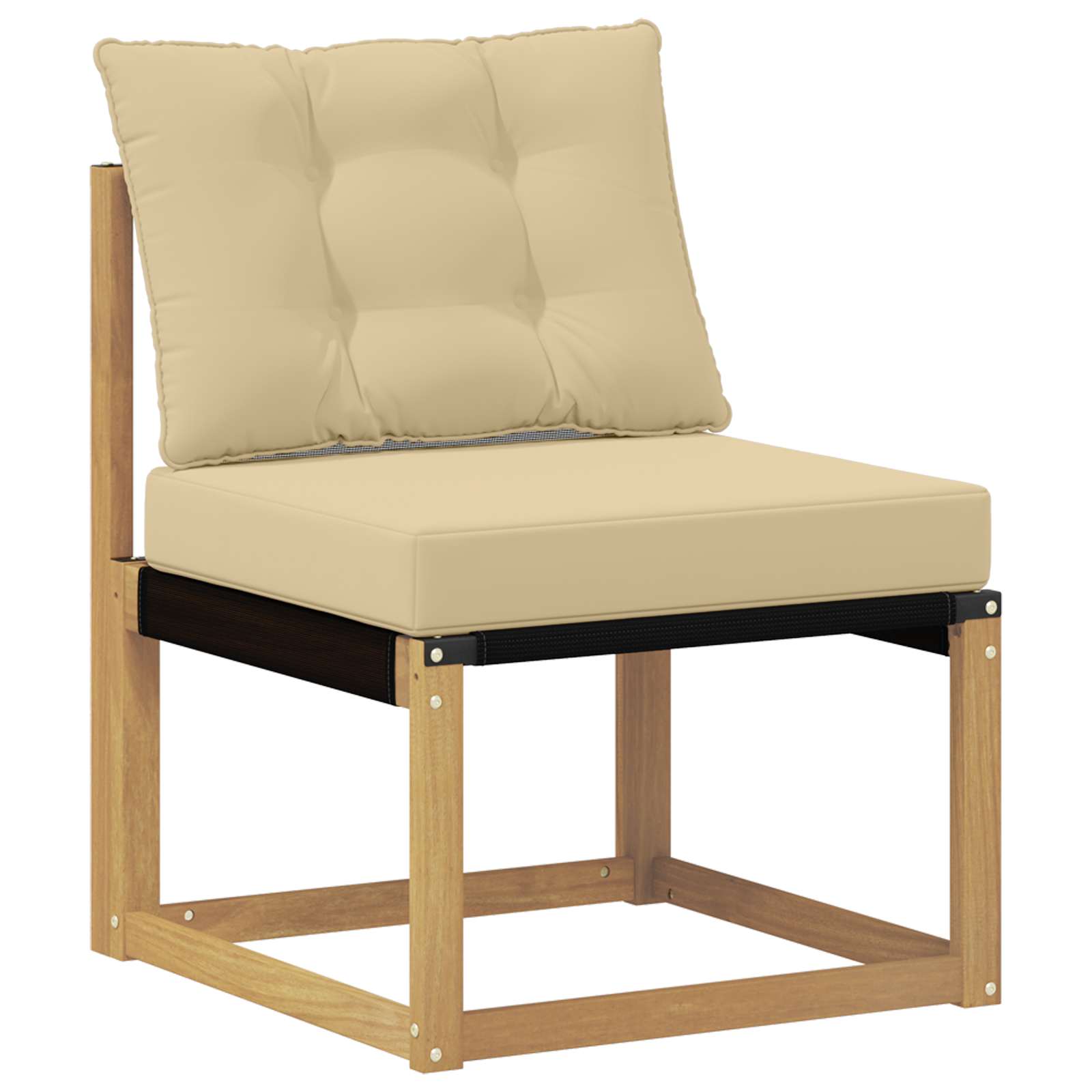 Σειρά Καναπέ Εξωτερικού με μαξιλάρι 6 pcs Λευκό και Μπεζ - Pakobazaar