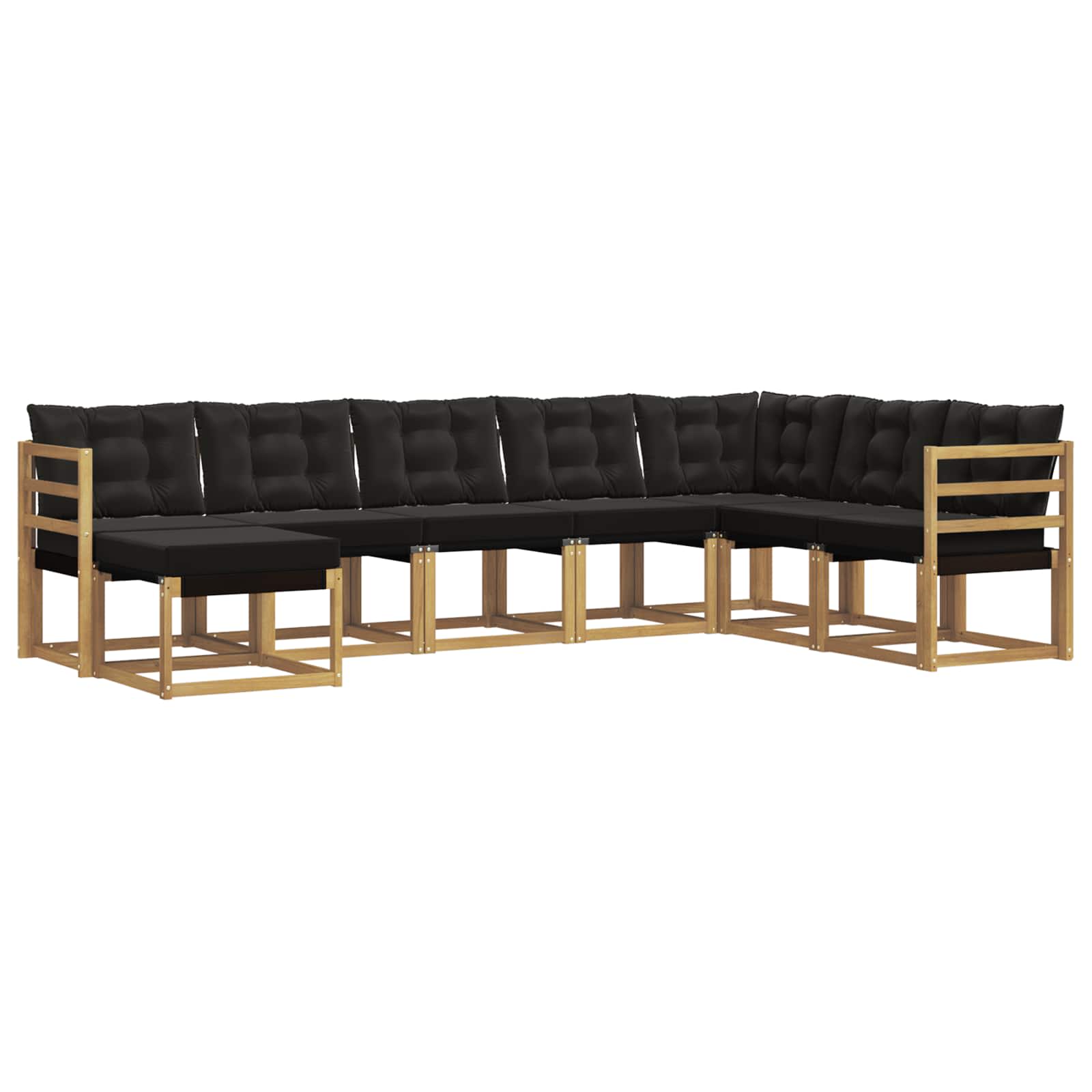Σειρά Καναπέ Εξωτερικού με μαξιλάρι 8 pcs Λευκό και Μαύρο - Pakobazaar