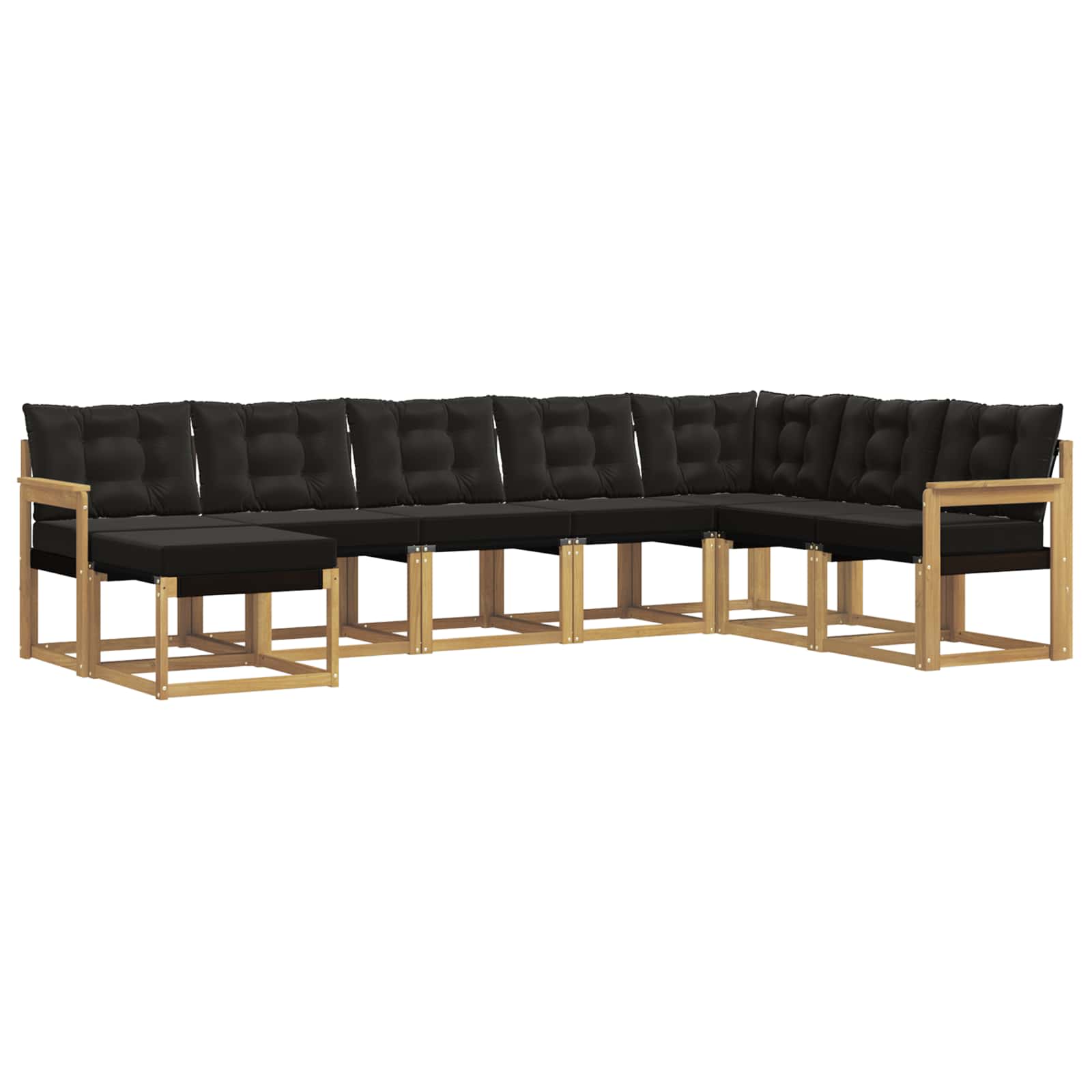 Σειρά Καναπέ Εξωτερικού με μαξιλάρι 8 pcs Λευκό και Μαύρο - Pakobazaar