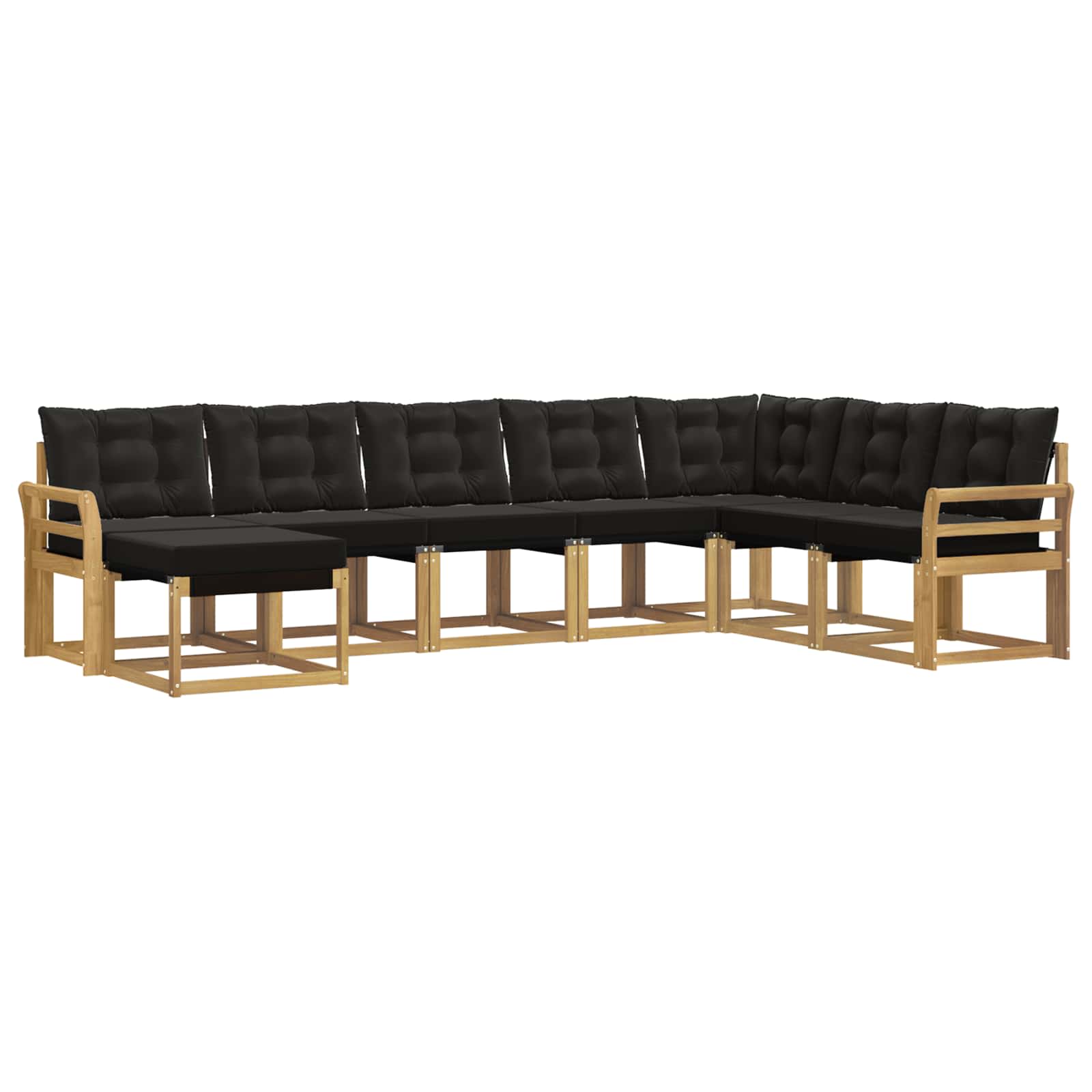 Σειρά Καναπέ Εξωτερικού με μαξιλάρι 8 pcs Λευκό και Μαύρο - Pakobazaar