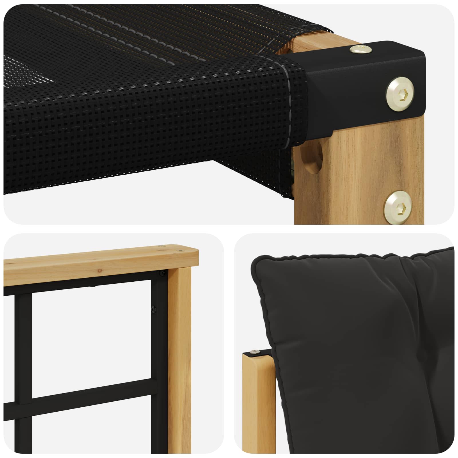 Σειρά Καναπέ Εξωτερικού με μαξιλάρι 8 pcs Λευκό και Μαύρο - Pakobazaar