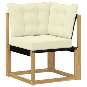 Σειρά Καναπέ Εξωτερικού με μαξιλάρι 7 pcs Λευκό και Κρεμ - Pakobazaar