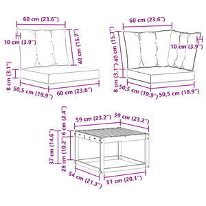 Σειρά Καναπέ Εξωτερικού με μαξιλάρι 10 pcs Λευκό και Κρεμ - Pakobazaar