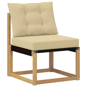 Σειρά Καναπέ Εξωτερικού με μαξιλάρι 11 pcs Λευκό και Μπεζ - Pakobazaar