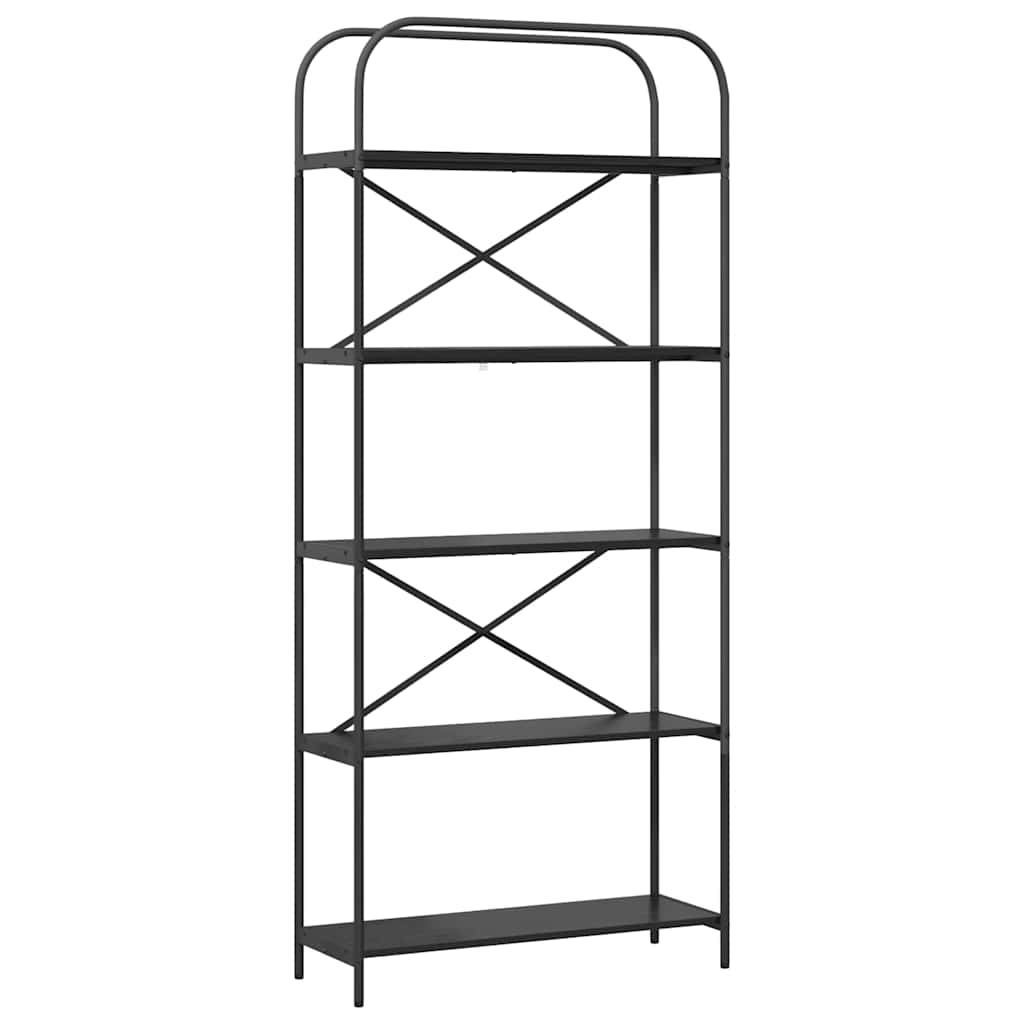 Ράφι Βιβλίων Μαύρη Οξυά 80 x 30 x 183 εκ Επεξεργασμένο ξύλο