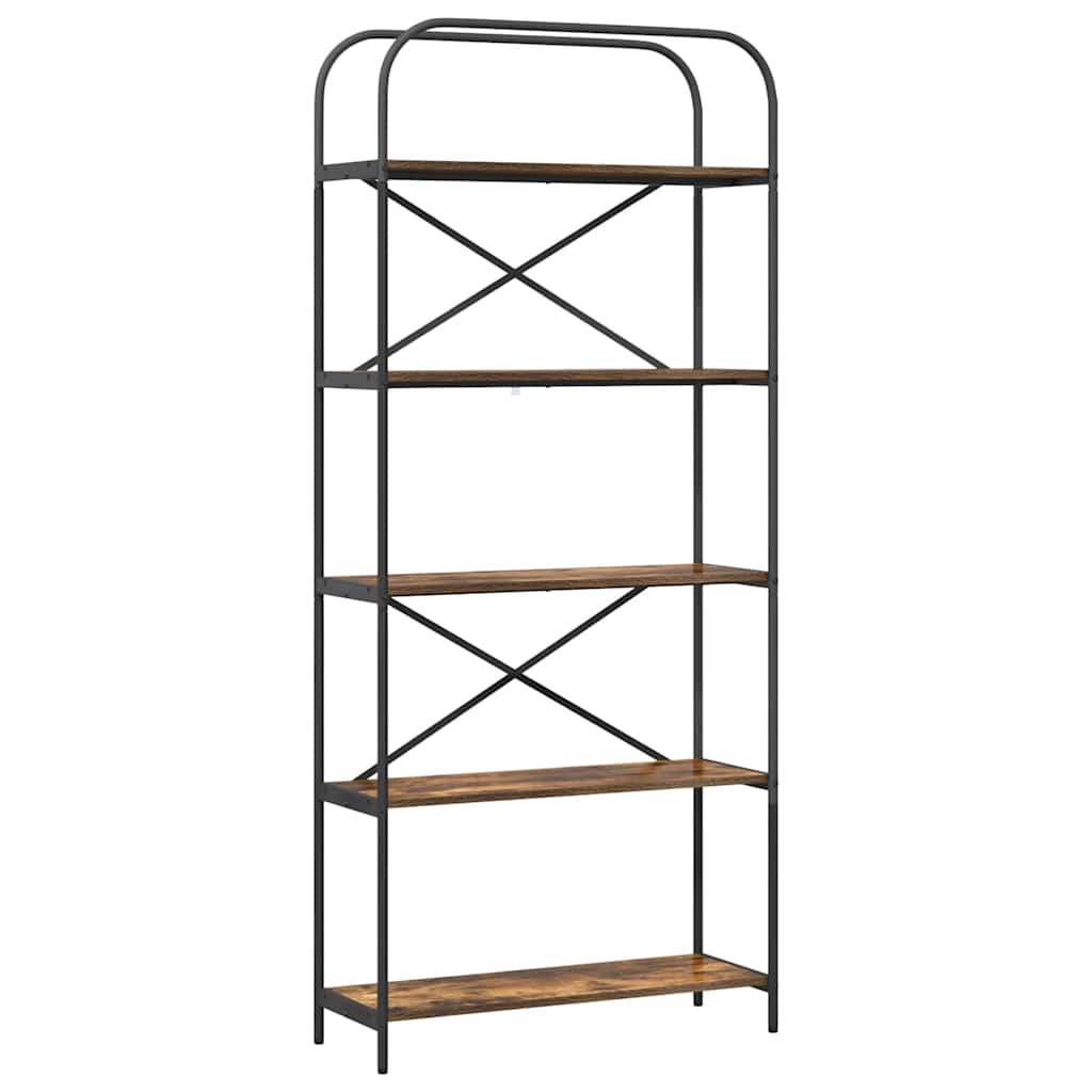 Ράφι Βιβλίων Καπνιστό Δρύς 80 x 30 x 183 εκ Επεξεργασμένο ξύλο