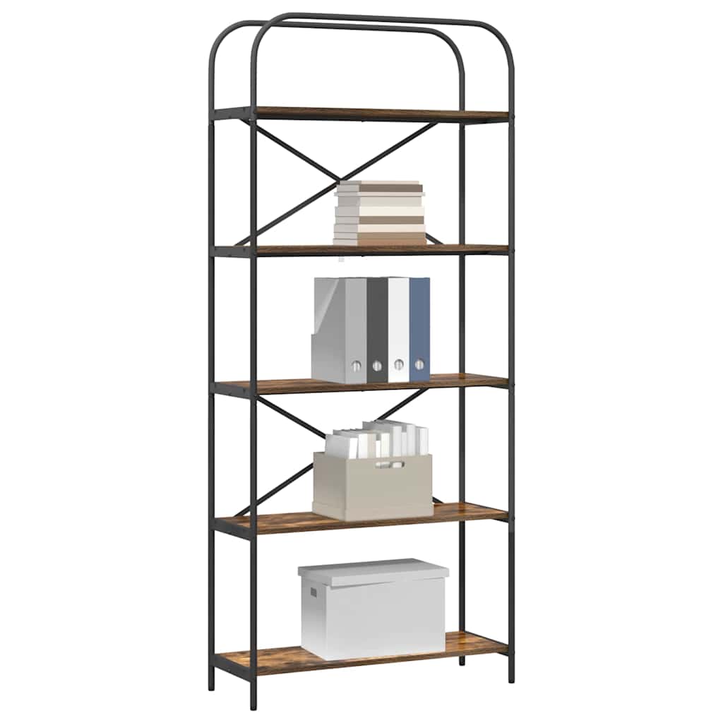 Ράφι Βιβλίων Καπνιστό Δρύς 80 x 30 x 183 εκ Επεξεργασμένο ξύλο