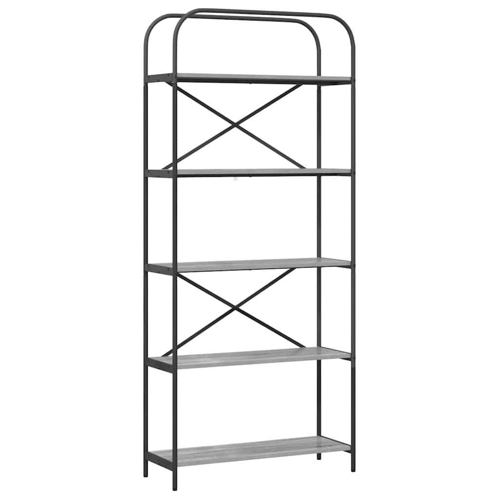 Ράφι Βιβλίων Γκρίζο Σονομα 80 x 30 x 183 εκ Επεξεργασμένο ξύλο