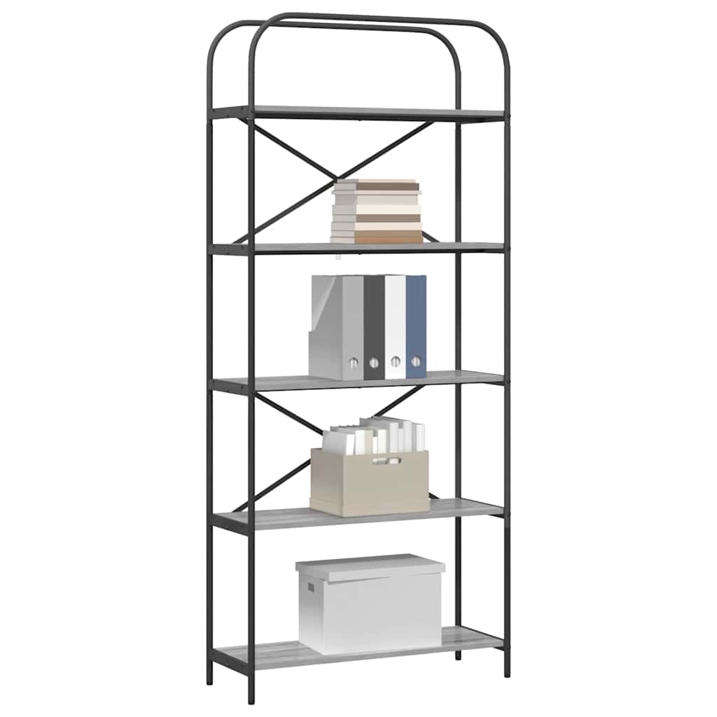 Ράφι Βιβλίων Γκρίζο Σονομα 80 x 30 x 183 εκ Επεξεργασμένο ξύλο