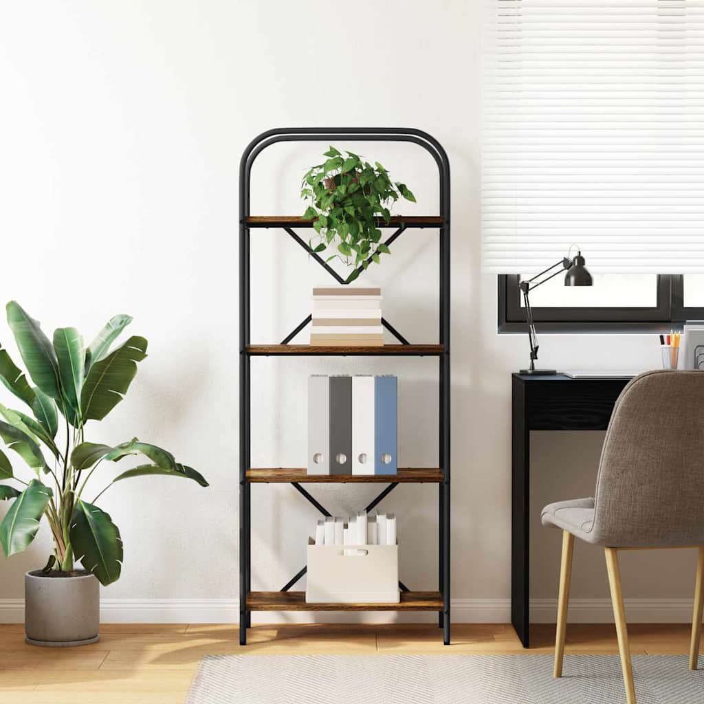 Ράφι Βιβλίων Καπνιστό Δρύς 60 x 30 x 146 εκ Επεξεργασμένο ξύλο