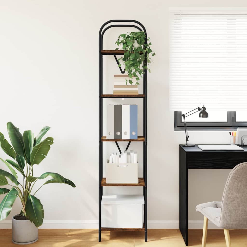 Ράφι Βιβλίων Καπνιστό Δρύς 40 x 30 x 183 εκ Επεξεργασμένο ξύλο