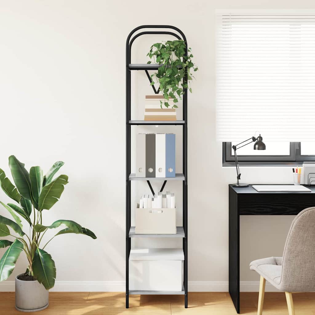 Ράφι Βιβλίων Γκρίζο Σονομα 40 x 30 x 183 εκ Επεξεργασμένο ξύλο