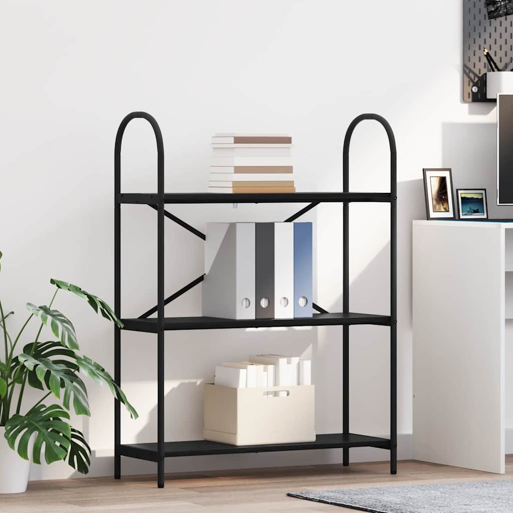 Ράφι Βιβλίων Μαύρη Οξυά 80 x 30 x 109 εκ Επεξεργασμένο ξύλο