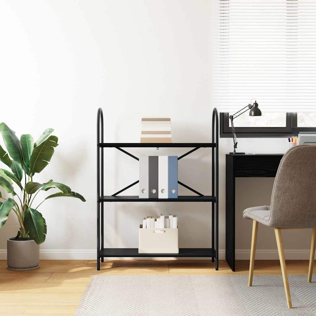 Ράφι Βιβλίων Μαύρη Οξυά 80 x 30 x 109 εκ Επεξεργασμένο ξύλο