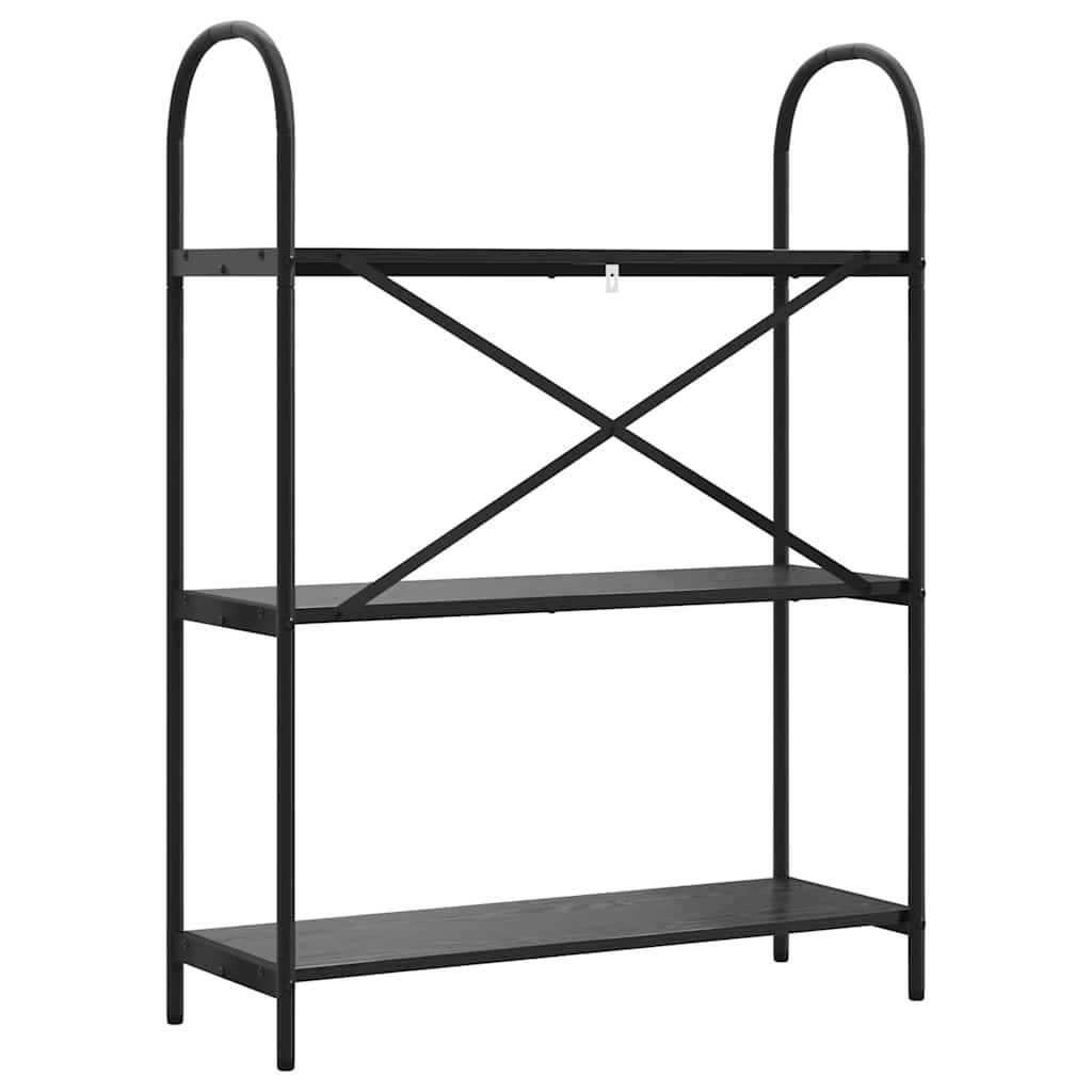 Ράφι Βιβλίων Μαύρη Οξυά 80 x 30 x 109 εκ Επεξεργασμένο ξύλο