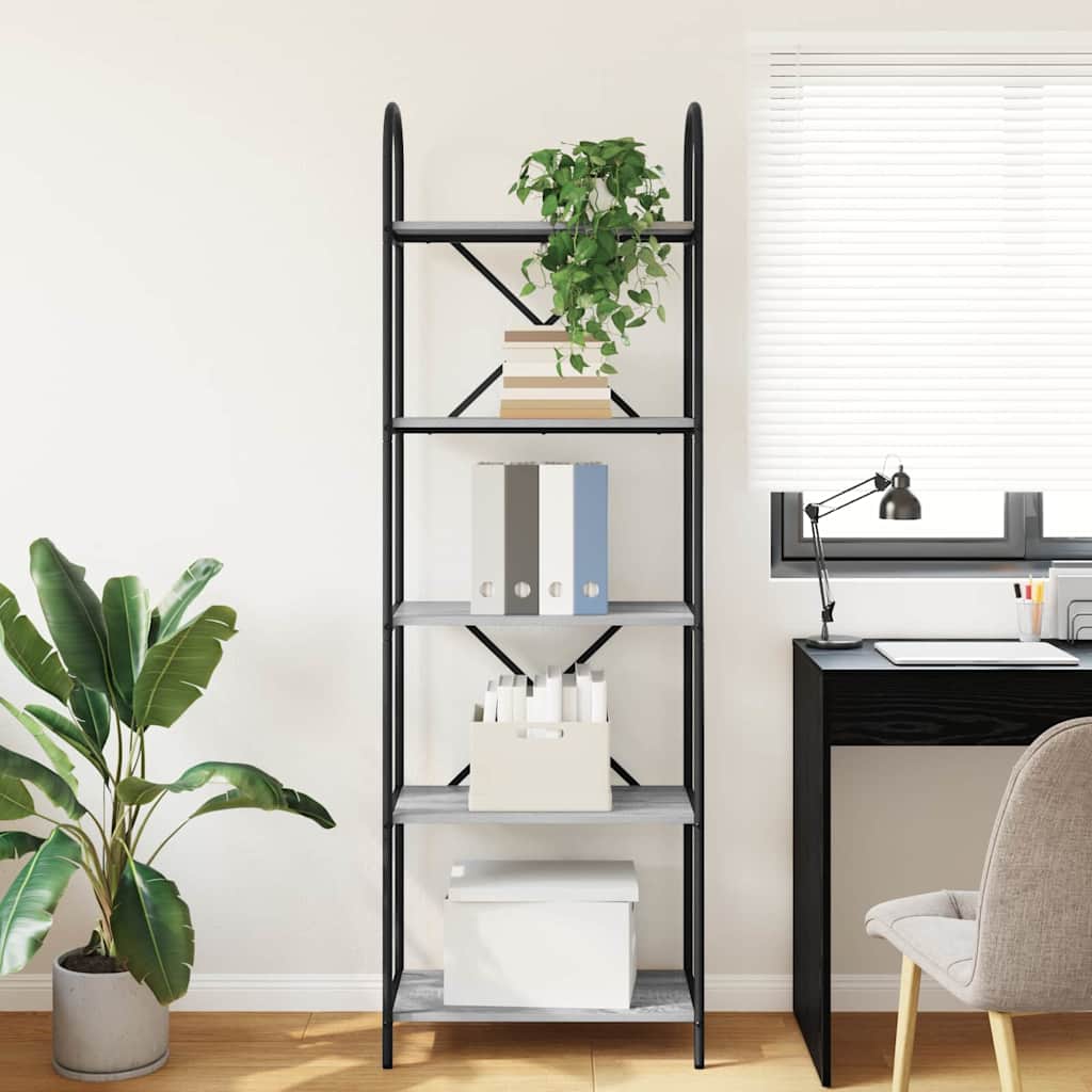 Ράφι Βιβλίων Γκρίζο Σονομα 60 x 30 x 183 εκ Επεξεργασμένο ξύλο