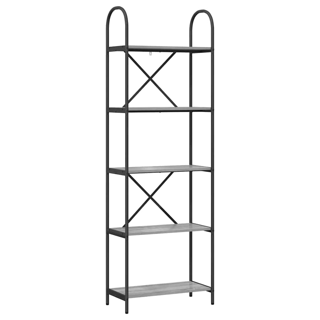 Ράφι Βιβλίων Γκρίζο Σονομα 60 x 30 x 183 εκ Επεξεργασμένο ξύλο