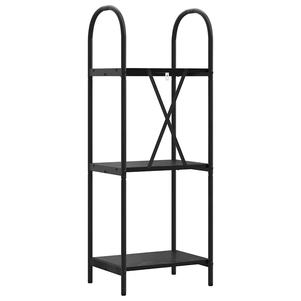 Ράφι Βιβλίων Μαύρη Οξυά 40 x 30 x 109 εκ Επεξεργασμένο ξύλο