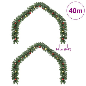 Χριστουγεννιάτικη στεφάνη με 600 LED 2 pcs Πράσινο PVC - Pakobazaar