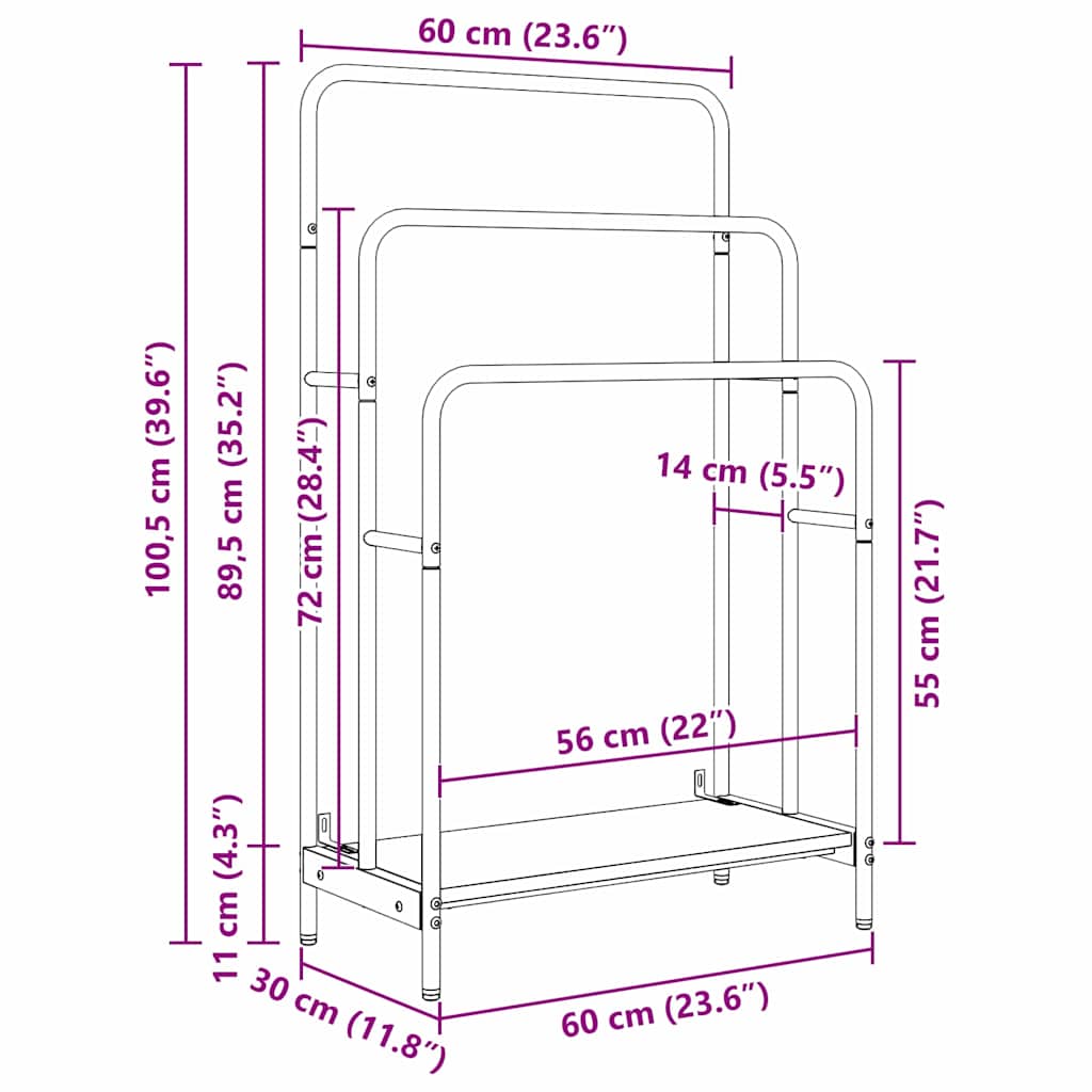 Ράφι Ρούχων Παλιό ξύλο 60 x 30 x 100,5 εκ Επεξεργασμένο ξύλο - Pakobazaar