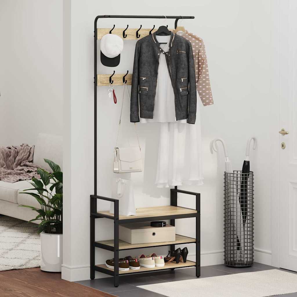 Κρεμάστρα Δρύς Sonoma 75 x 34 x 184 εκ Επεξεργασμένο ξύλο - Pakobazaar