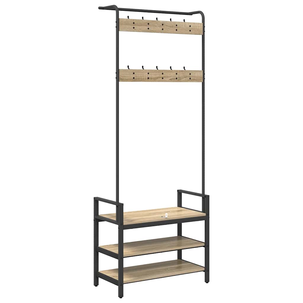 Κρεμάστρα Δρύς Sonoma 75 x 34 x 184 εκ Επεξεργασμένο ξύλο - Pakobazaar