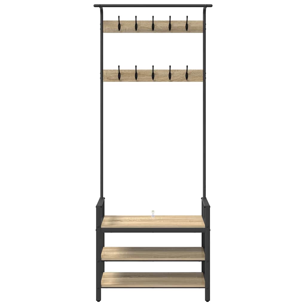 Κρεμάστρα Δρύς Sonoma 75 x 34 x 184 εκ Επεξεργασμένο ξύλο - Pakobazaar