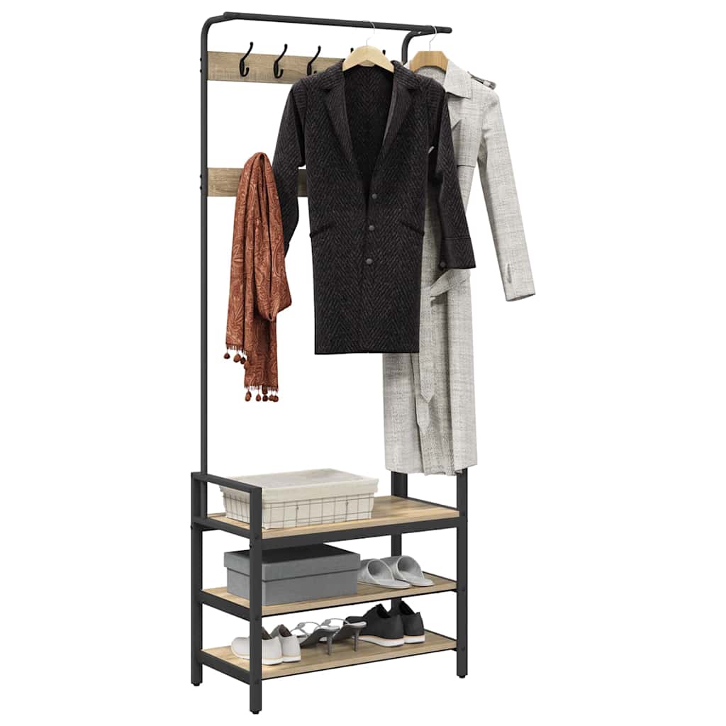 Κρεμάστρα Δρύς Sonoma 75 x 34 x 184 εκ Επεξεργασμένο ξύλο - Pakobazaar