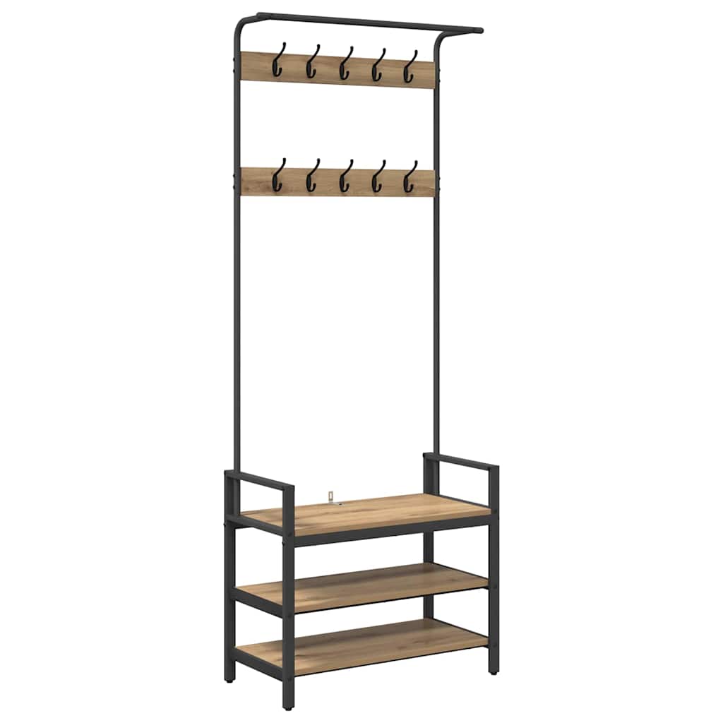 Κρεμάστρα Artisan Oak 75 x 34 x 184 εκ Επεξεργασμένο ξύλο - Pakobazaar