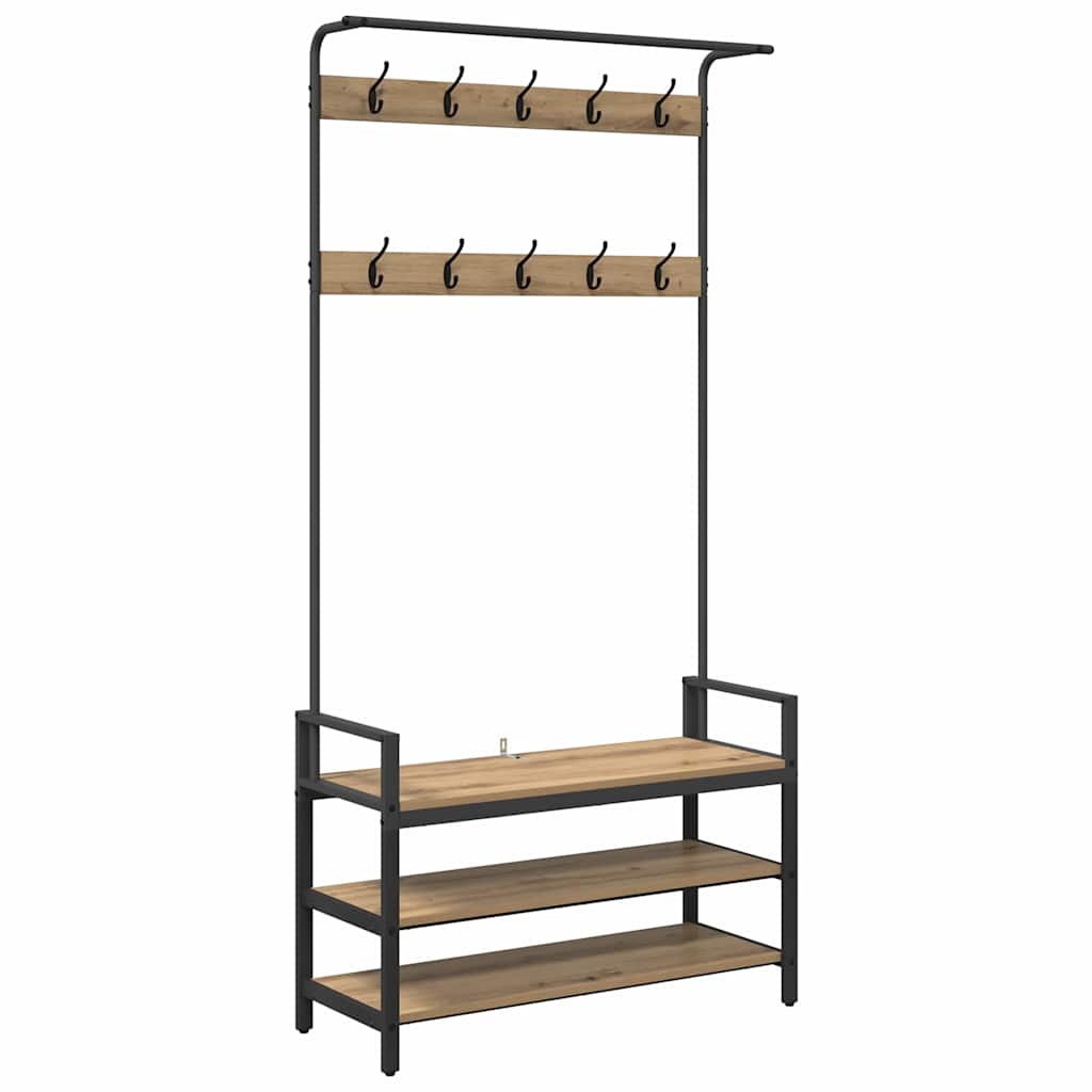 Κρεμάστρα Artisan Oak 95 x 34 x 184 εκ Επεξεργασμένο ξύλο - Pakobazaar