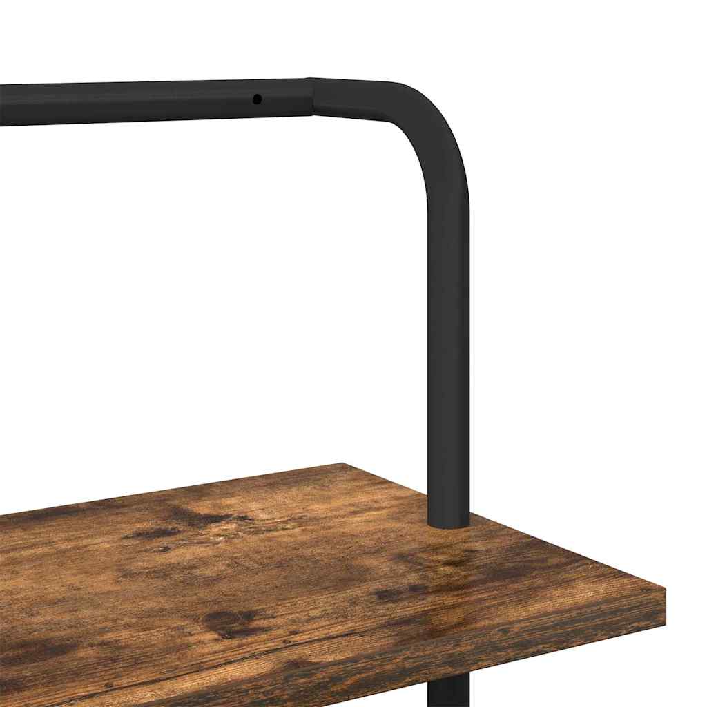 Ράφι Βιβλίων Καπνιστό Δρύς 60 x 24 x 203 εκ Επεξεργασμένο ξύλο