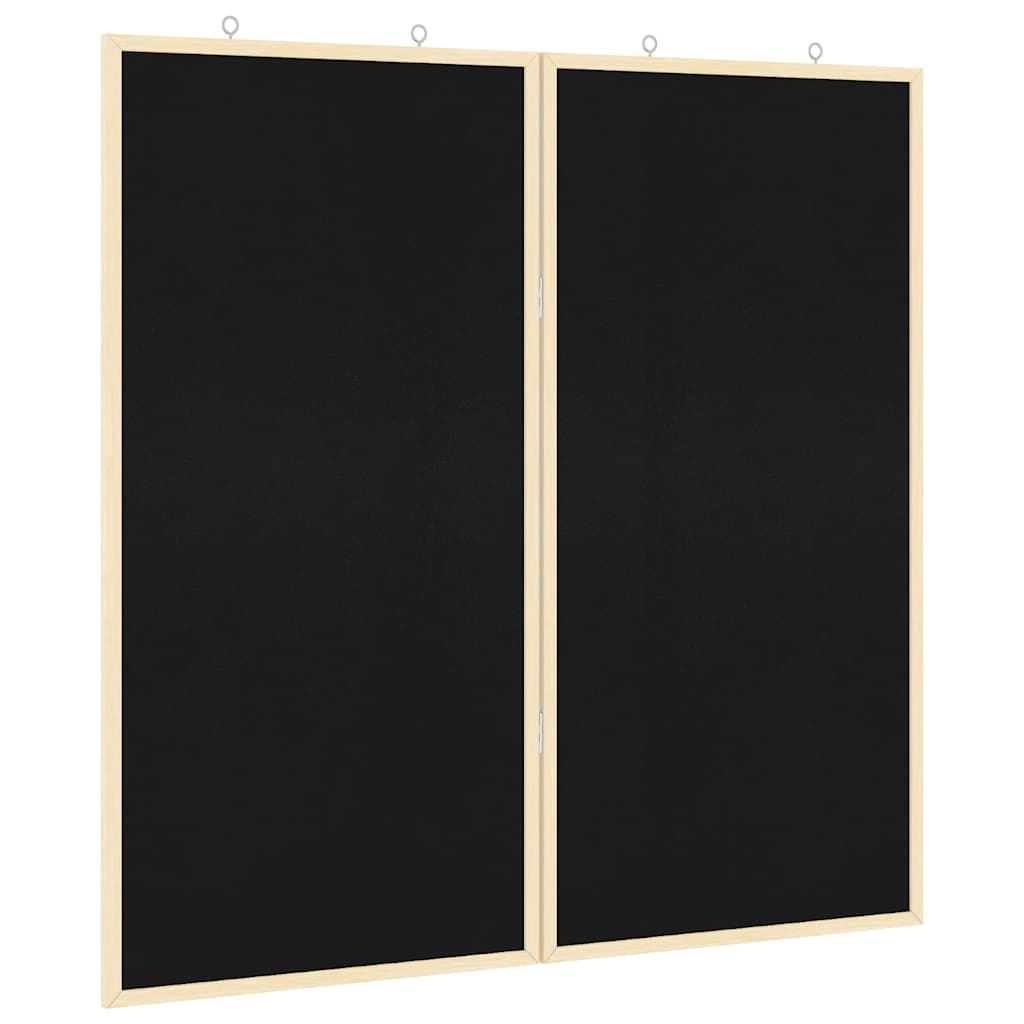 Πίνακας Ενημερώσεων Μαύρο 80 x 80 x 1.4 εκ. Μασίφ ξύλο πεύκου