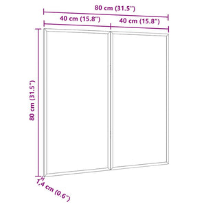 Πίνακας Ενημερώσεων 80 x 80 x 1.4 εκ. Μασίφ ξύλο πεύκου Μαύρο