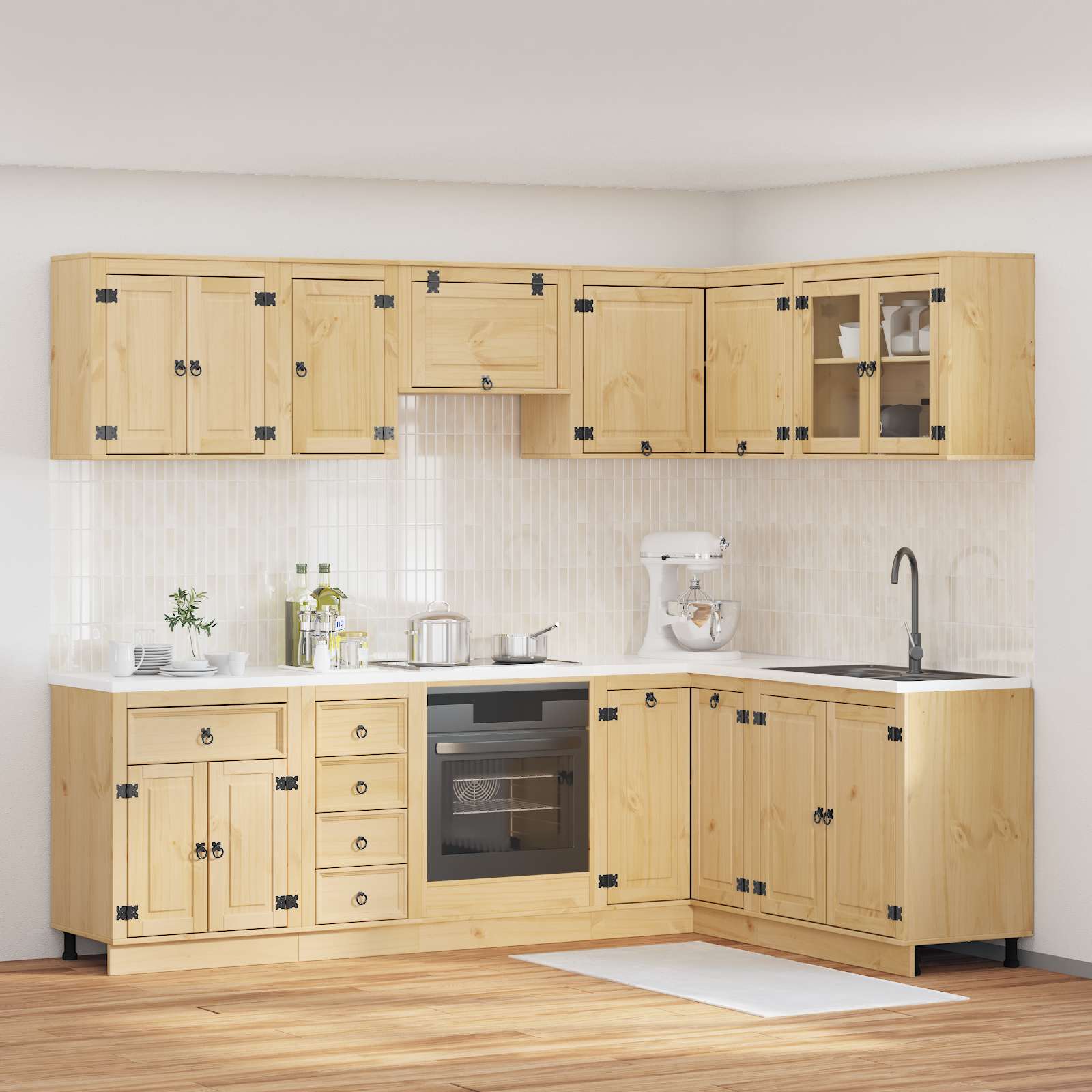 Ντουλαπιού με συρτάρι SKI 10 pcs Μέλι Καφέ Στερεά ξυλεία πεύκου