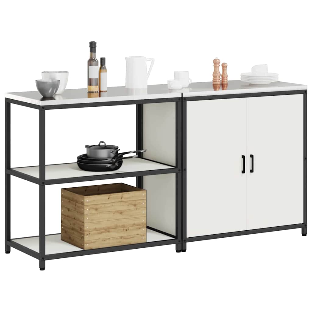 Σετ Αποθήκευσης Κουζίνας 2 pcs Λευκό Ψυχρής έλασης χάλυβας