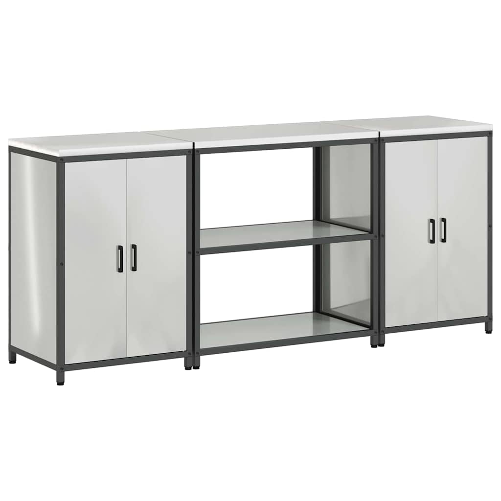 Σετ Αποθήκευσης Κουζίνας 3 pcs Ασημί Επικαλυμμένος Χάλυβας