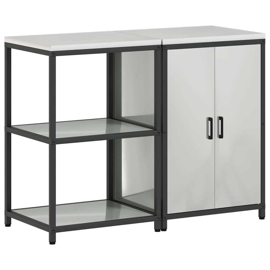 Σετ Αποθήκευσης Κουζίνας 2 pcs Ασημί Επικαλυμμένος Χάλυβας