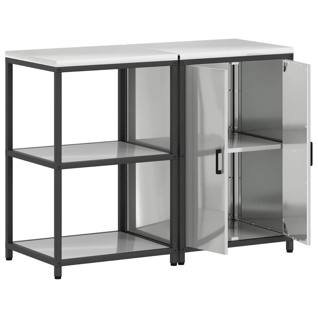 Σετ Αποθήκευσης Κουζίνας 2 pcs Ασημί Επικαλυμμένος Χάλυβας