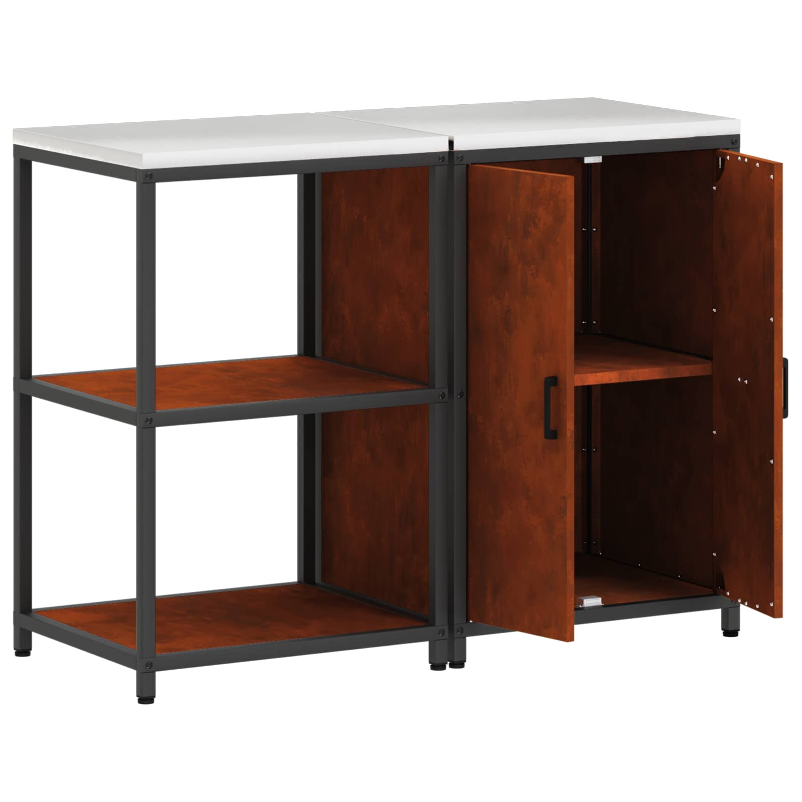 Σετ Αποθήκευσης Κουζίνας με ράφι με αποθήκευση 2 pcs Σκ rusty